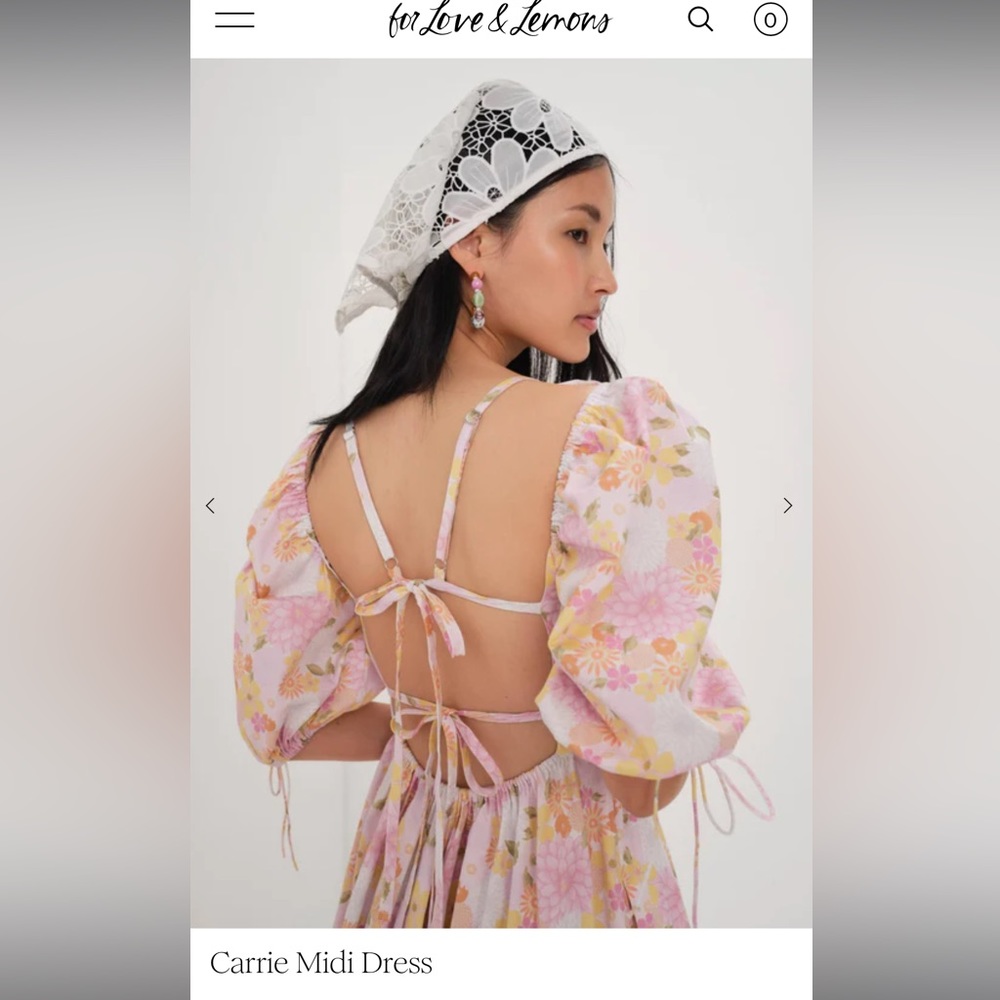 For Love and Lemons Carrie Midi Dress
